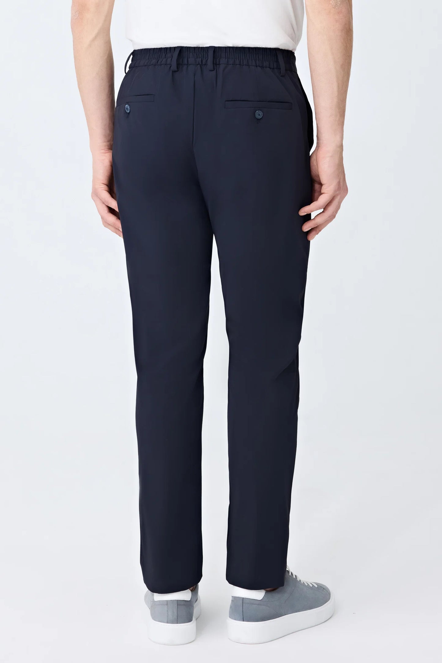 Tween Relaxed Fit (pilesiz) Lacivert Armürlü Kumaş Pantolon