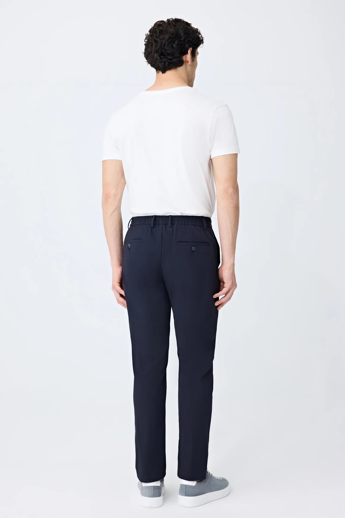 Tween Relaxed Fit (pilesiz) Lacivert Armürlü Kumaş Pantolon
