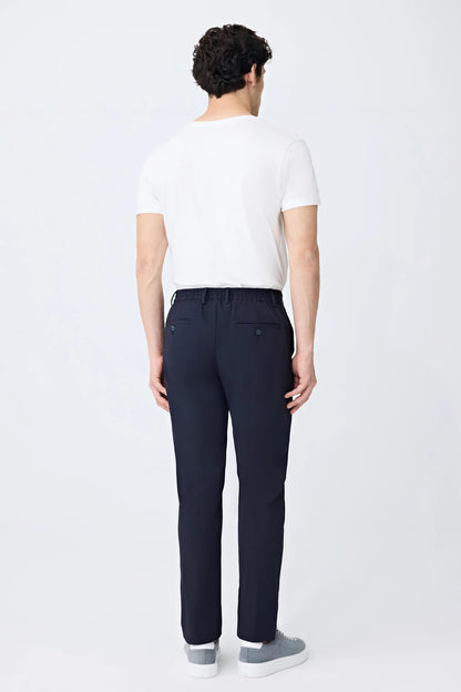 Tween Relaxed Fit (pilesiz) Lacivert Armürlü Kumaş Pantolon