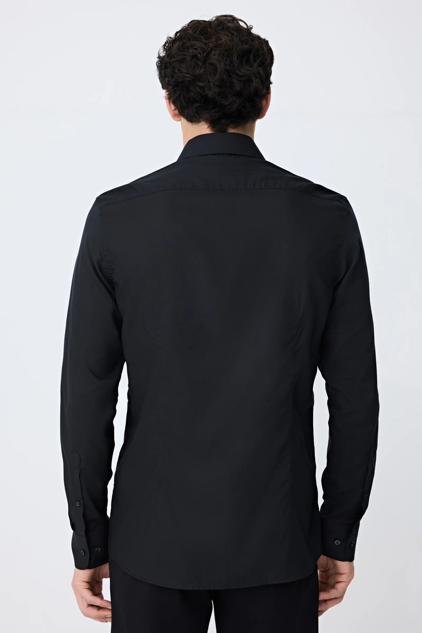 Tween Slim Fit Siyah Düz Gömlek