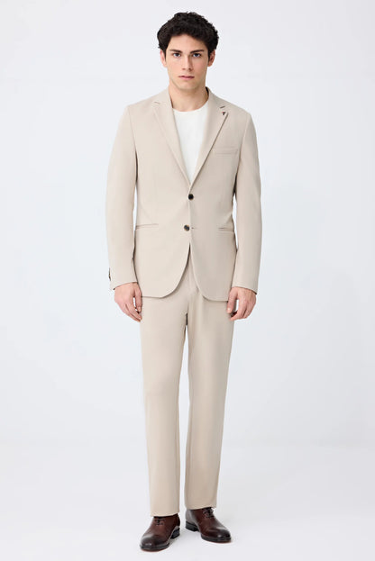 Tween Slim Fit Bej Düz Takim Elbise