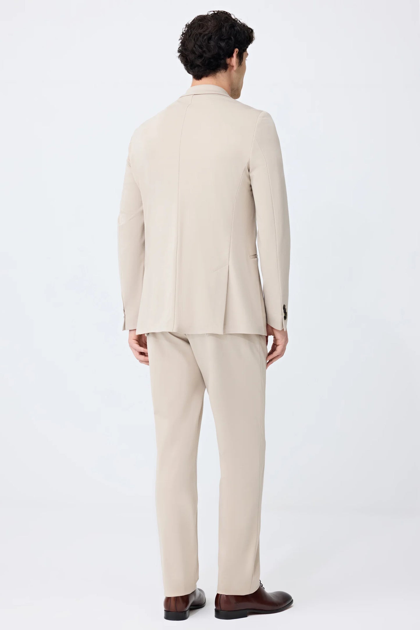 Tween Slim Fit Bej Düz Takim Elbise