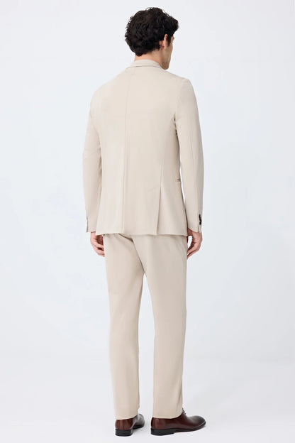 Tween Slim Fit Bej Düz Takim Elbise