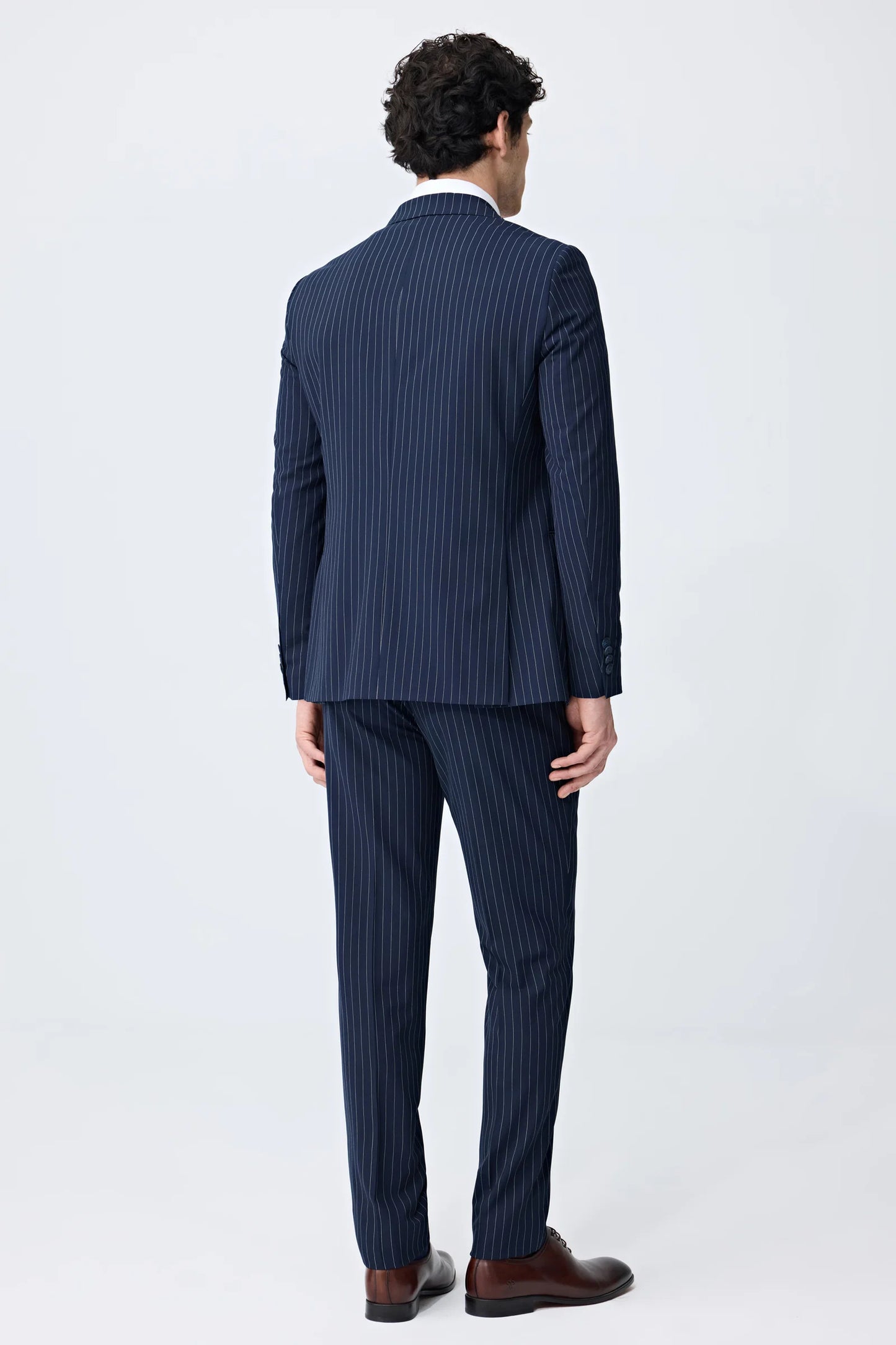 Tween Slim Fit Lacivert Çizgili Takim Elbise