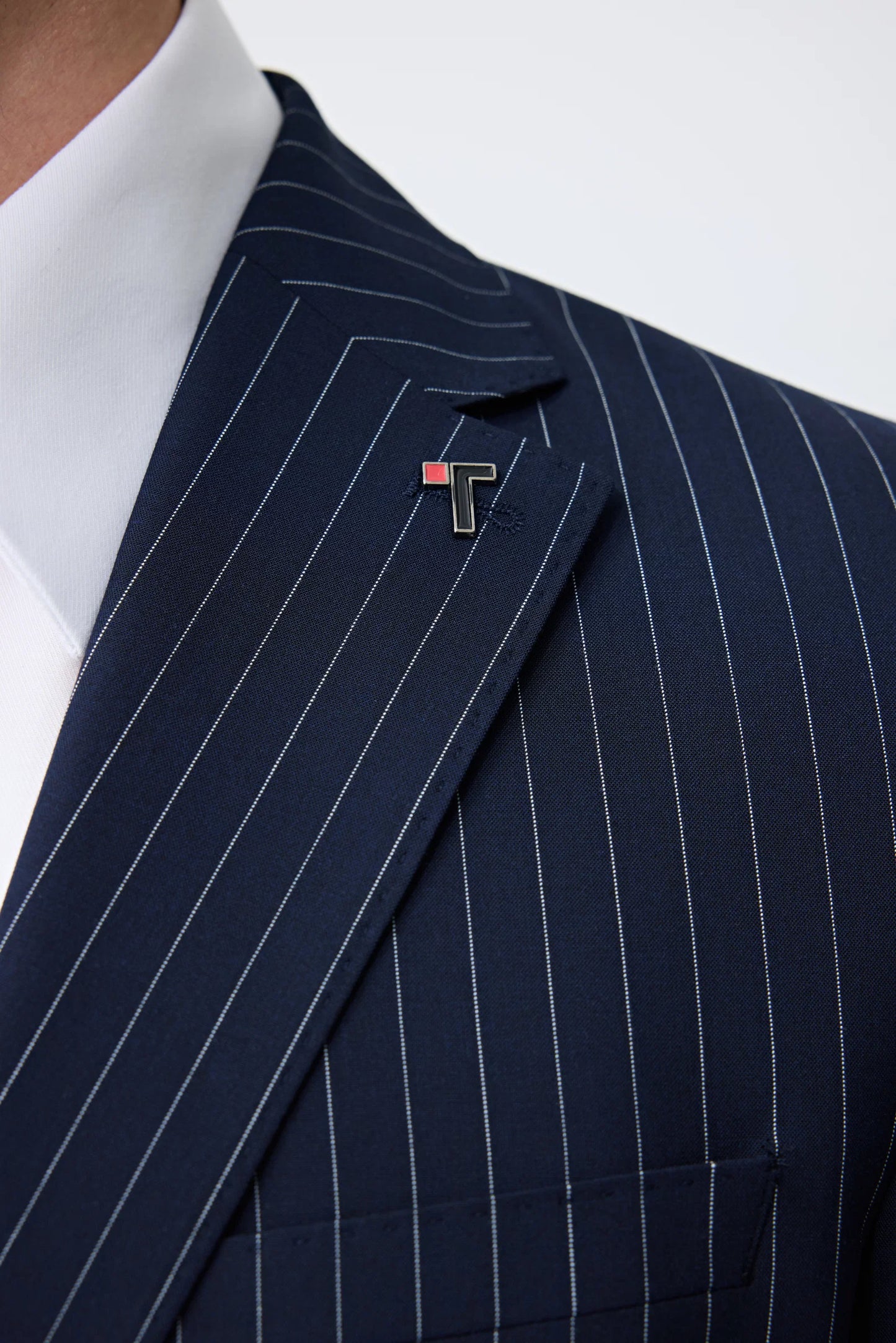 Tween Slim Fit Lacivert Çizgili Takim Elbise
