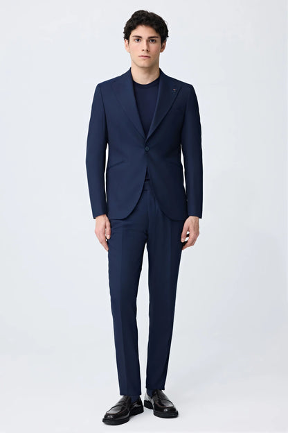 Tween Slim Fit Lacivert Armürlü Takim Elbise