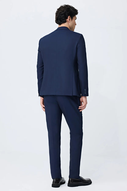 Tween Slim Fit Lacivert Armürlü Takim Elbise