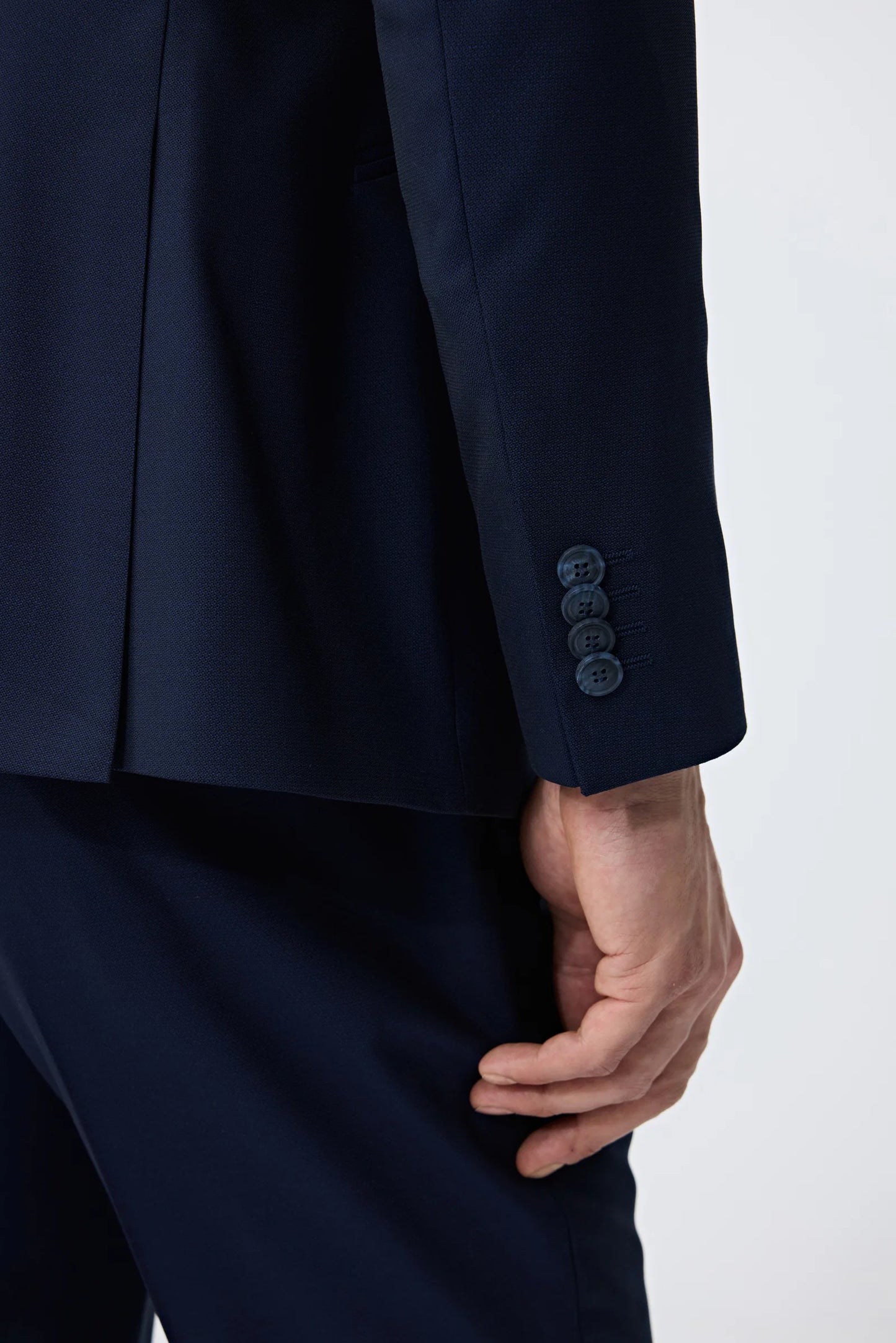 Tween Slim Fit Lacivert Armürlü Takim Elbise