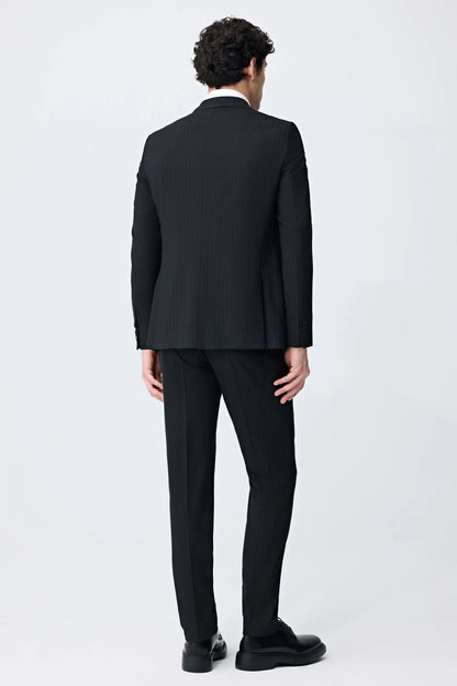 Tween Slim Fit Siyah Çizgili Takim Elbise