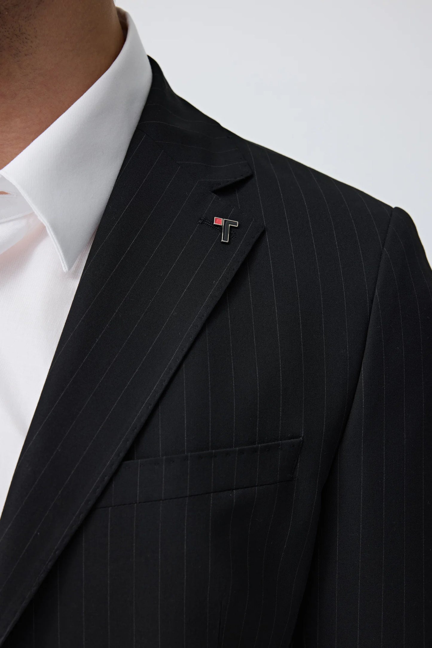 Tween Slim Fit Siyah Çizgili Takim Elbise