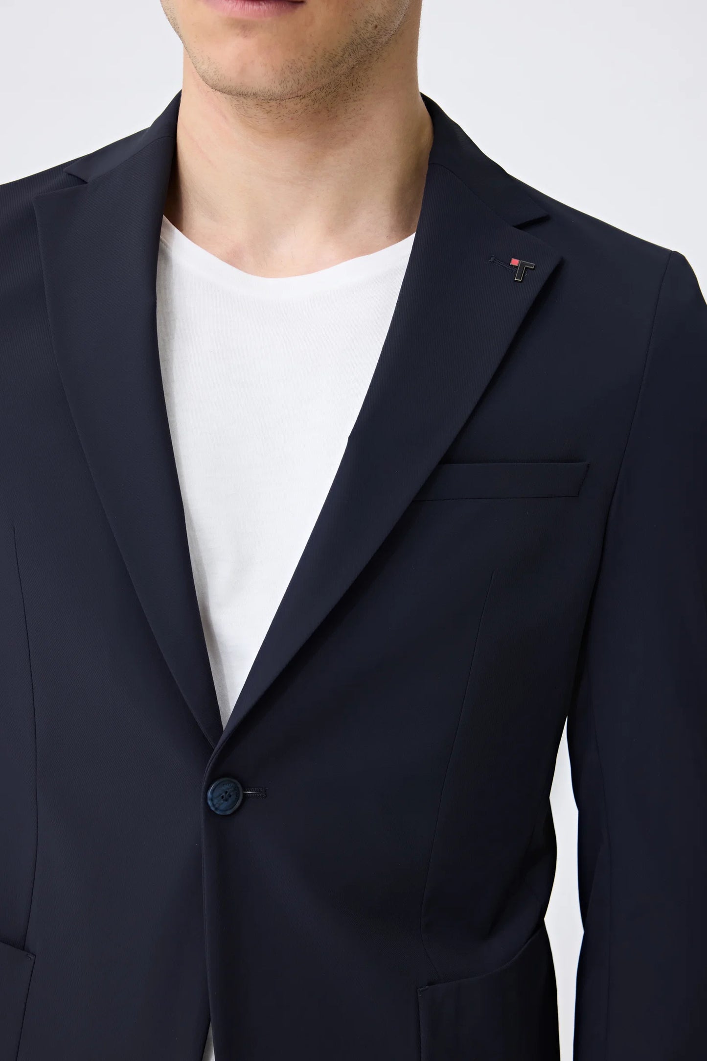 Tween Slim Fit Lacivert Diyogonal Kumaş Ceket
