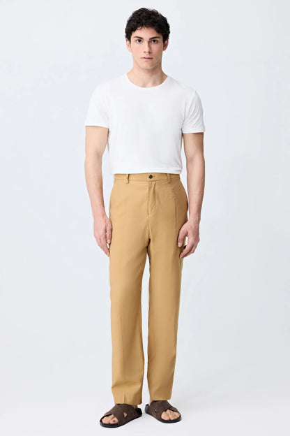 Tween Relaxed Fit Camel Kumaş Pantolon
