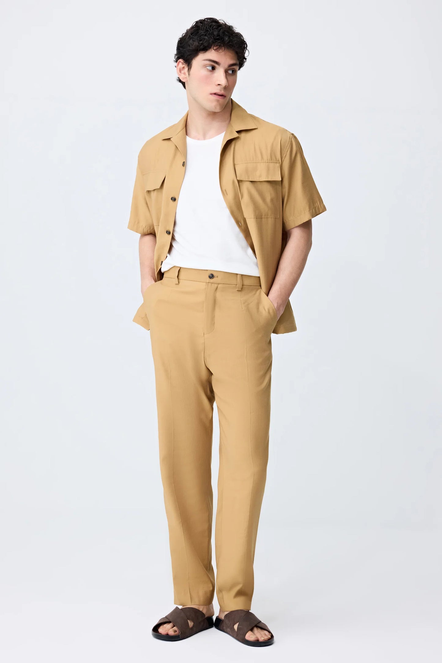 Tween Relaxed Fit Camel Kumaş Pantolon