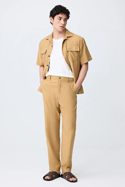 Tween Relaxed Fit Camel Kumaş Pantolon