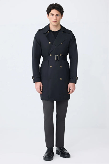 Tween Slim Fit Siyah Pardösü/trenckot