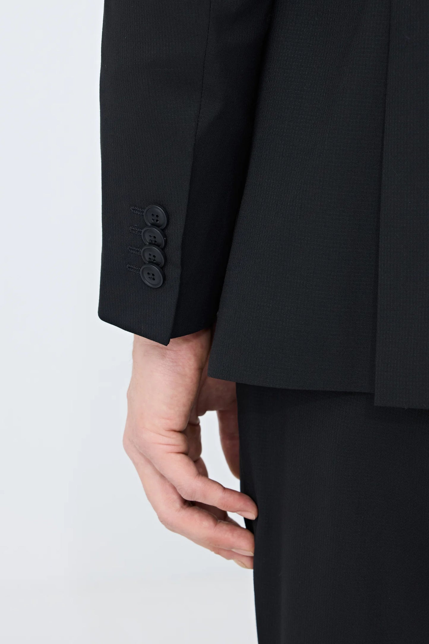 Tween Slim Fit Siyah Armürlü Takim Elbise