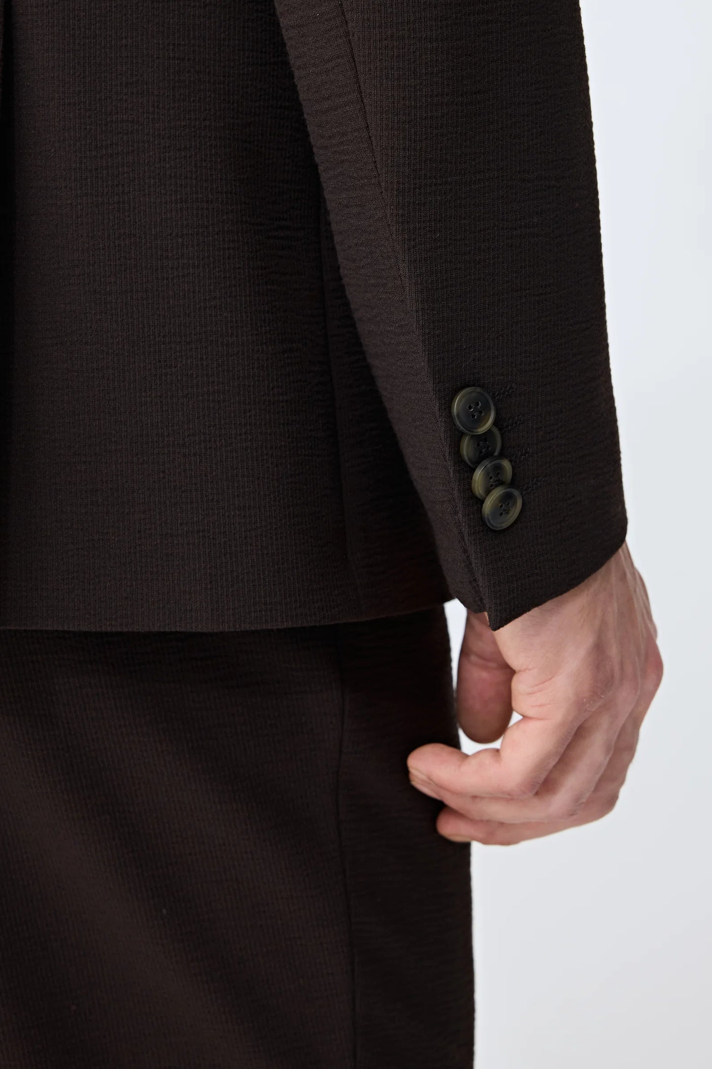 Tween Slim Fit Kahverengi Çizgili Takim Elbise