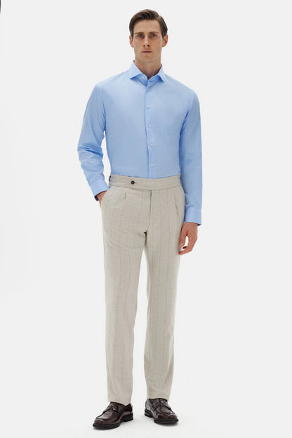 Damat Slim Fit Açık Mavi Düz Nano Care Gömlek