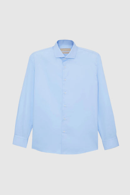 Damat Slim Fit Açık Mavi Düz Nano Care Gömlek