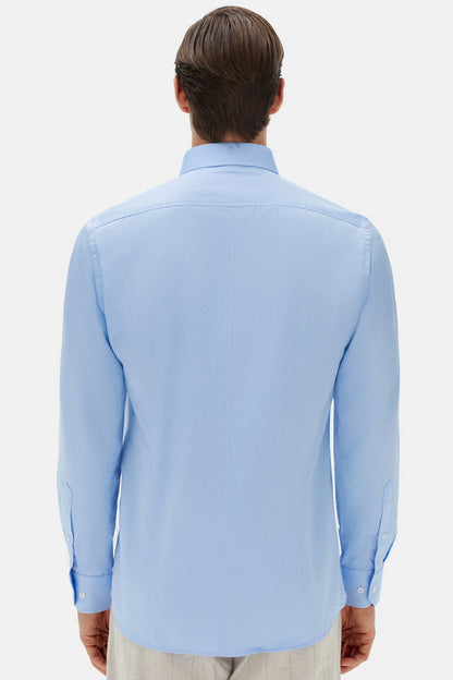 Damat Slim Fit Açık Mavi Düz Nano Care Gömlek