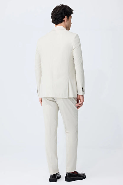 Tween Slim Fit Bej Armürlü Takim Elbise