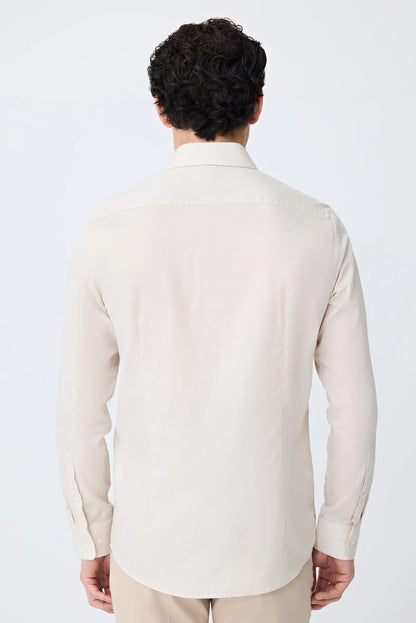 Tween Slim Fit Bej Düz Gömlek