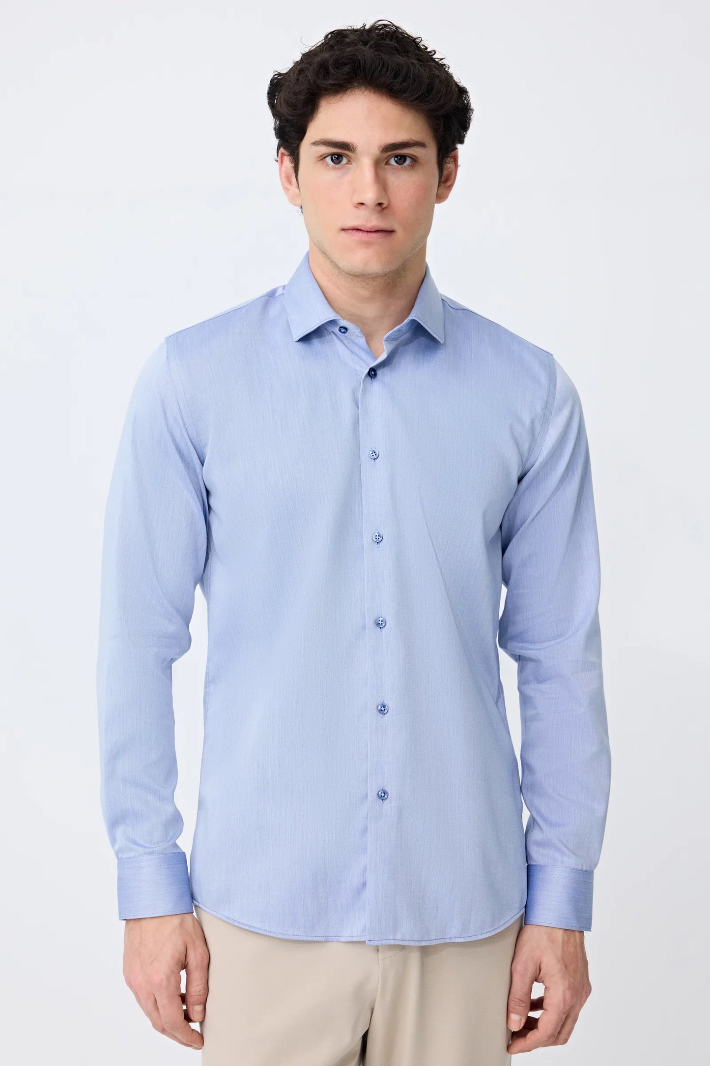 Tween Slim Fit Lacivert Düz Gömlek