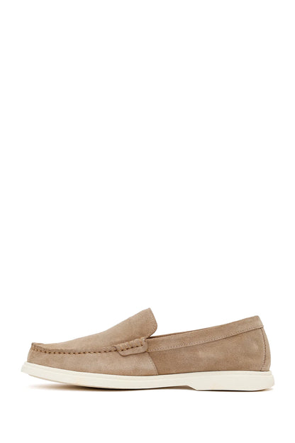 Erkek Bej Süet Deri Loafer