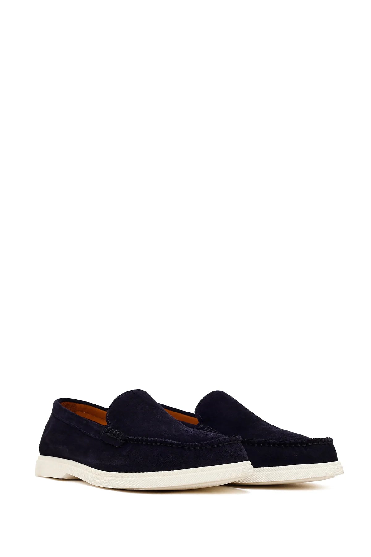 Erkek Lacivert Süet Deri Loafer