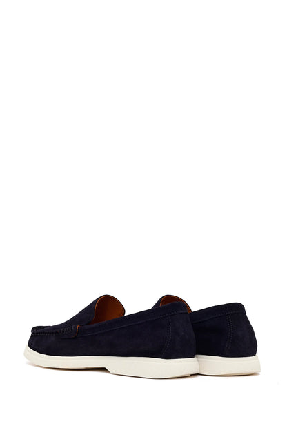 Erkek Lacivert Süet Deri Loafer