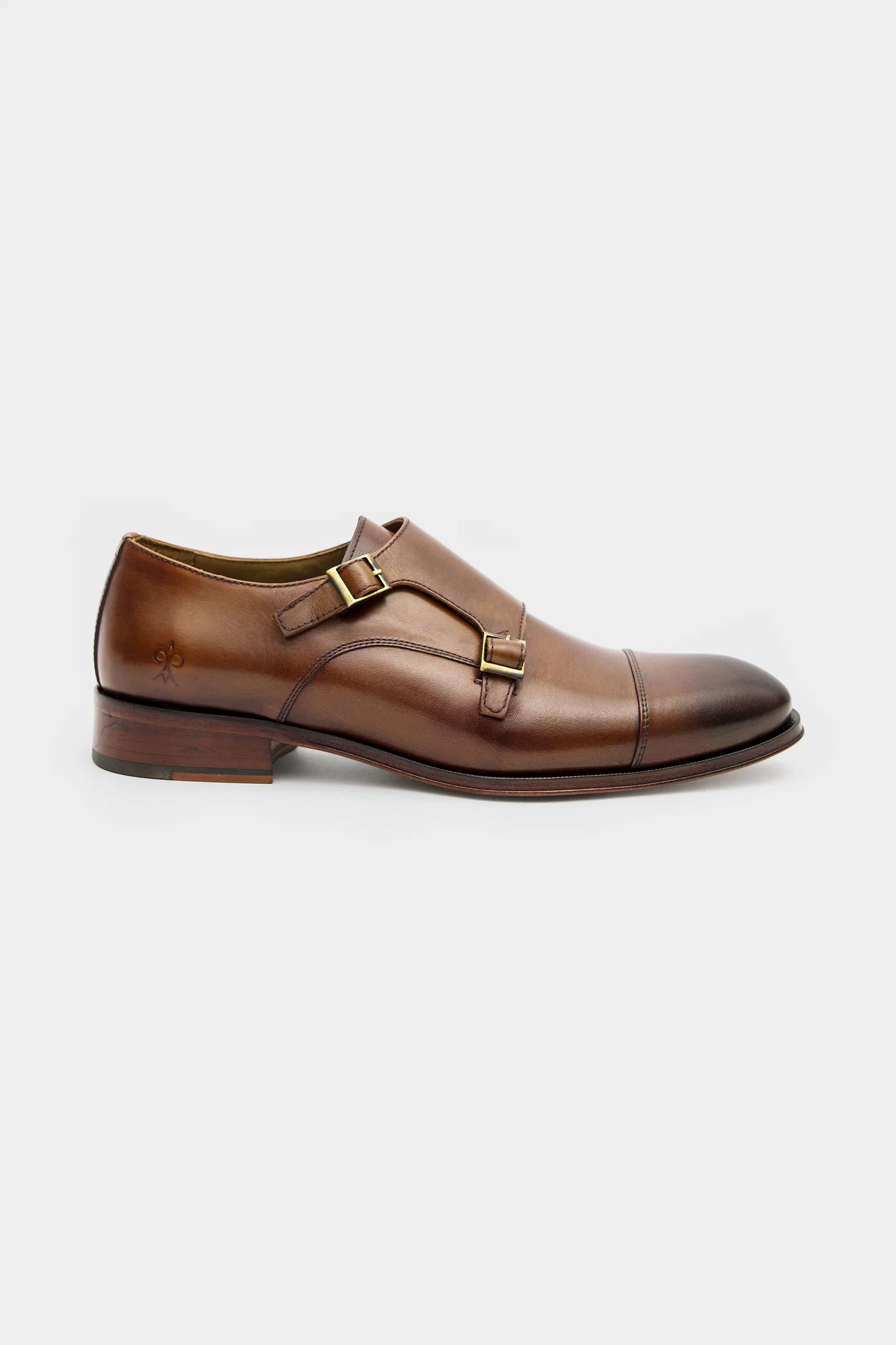 Damat Taba Hakiki Deri Çift Tokalı Monk Strap Ayakkabı