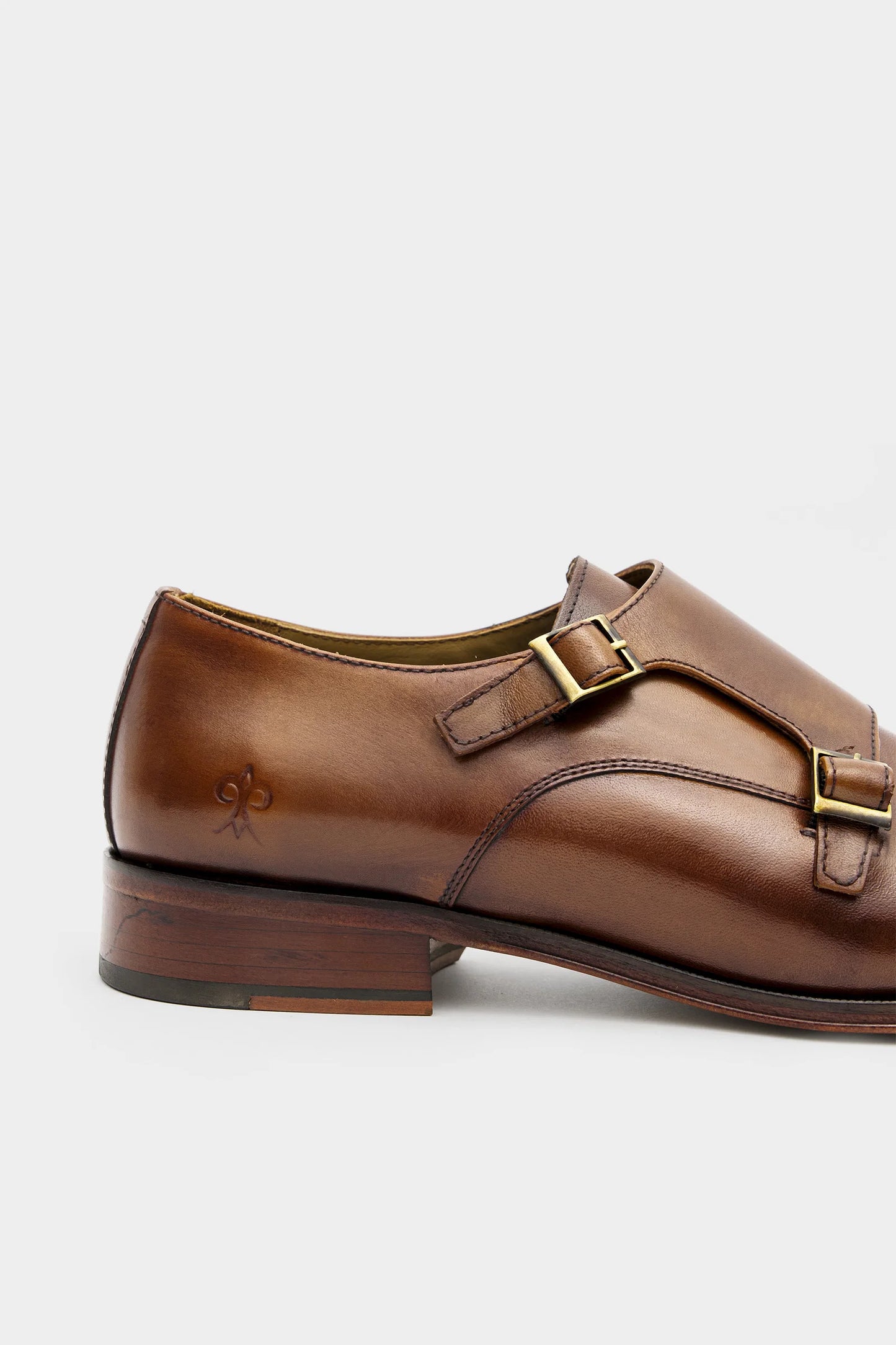 Damat Taba Hakiki Deri Çift Tokalı Monk Strap Ayakkabı