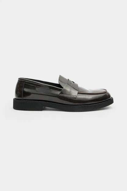 Damat Kahverengi Hakiki Deri Penny Loafer Ayakkabı