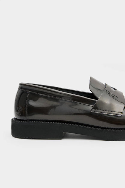 Damat Kahverengi Hakiki Deri Penny Loafer Ayakkabı