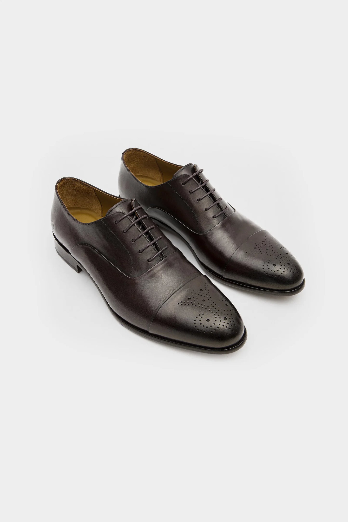Damat Kahverengi Klasik Hakiki Deri Oxford Ayakkabi