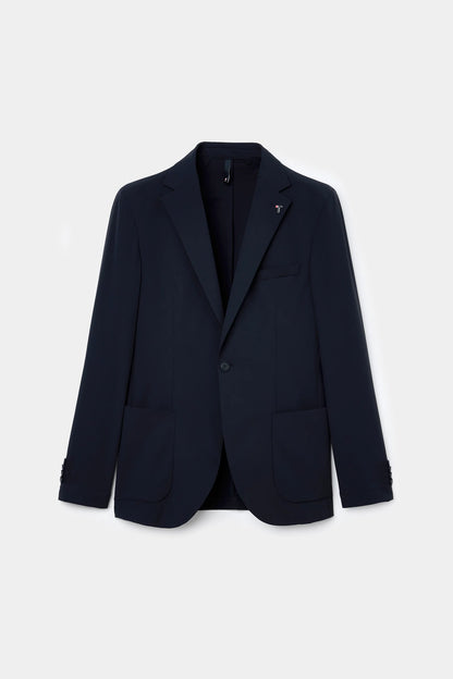 Tween Slim Fit Lacivert Diyogonal Kumaş Ceket