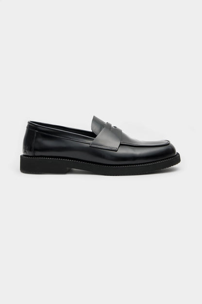 Damat Siyah Hakiki Deri Penny Loafer Ayakkabı