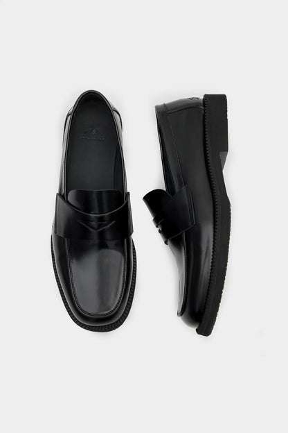 Damat Siyah Hakiki Deri Penny Loafer Ayakkabı