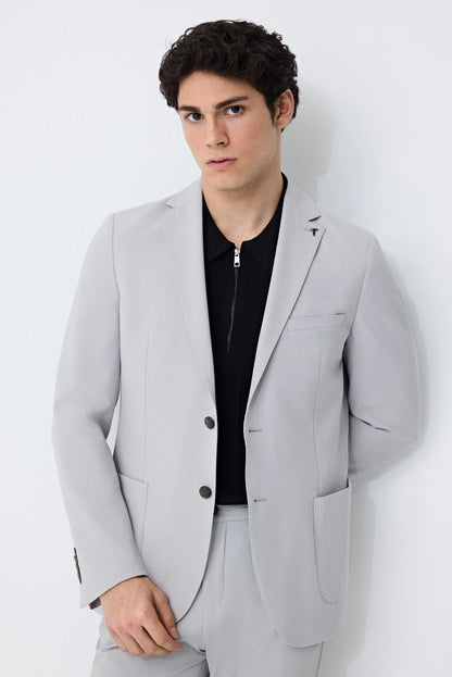 Tween Slim Fit Taş Armürlü Kumaş Ceket
