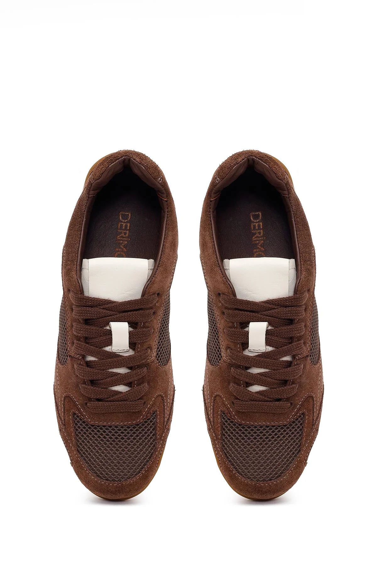 Kadın Kahverengi Bağcıklı Süet Deri Sneaker