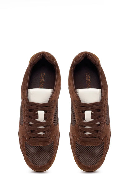 Kadın Kahverengi Bağcıklı Süet Deri Sneaker