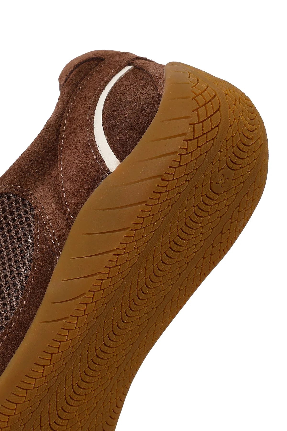Kadın Kahverengi Bağcıklı Süet Deri Sneaker