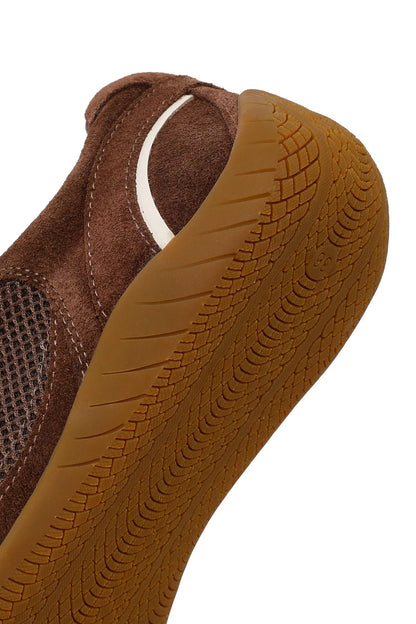 Kadın Kahverengi Bağcıklı Süet Deri Sneaker