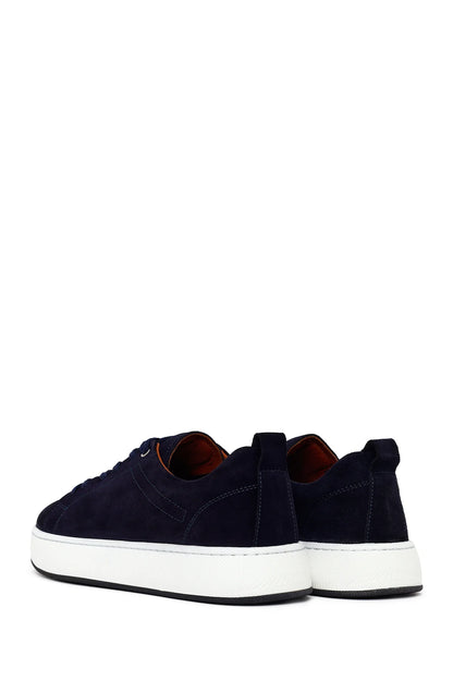 Erkek Lacivert Bağcıklı Kalın Tabanlı Süet Deri Sneaker