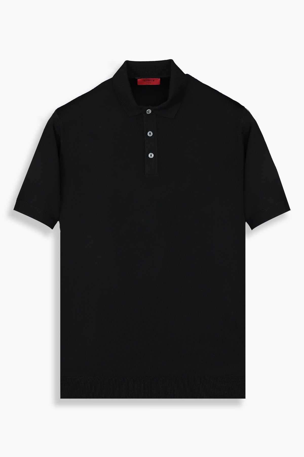 Relax Fit Polo Yaka Siyah Triko Tişört