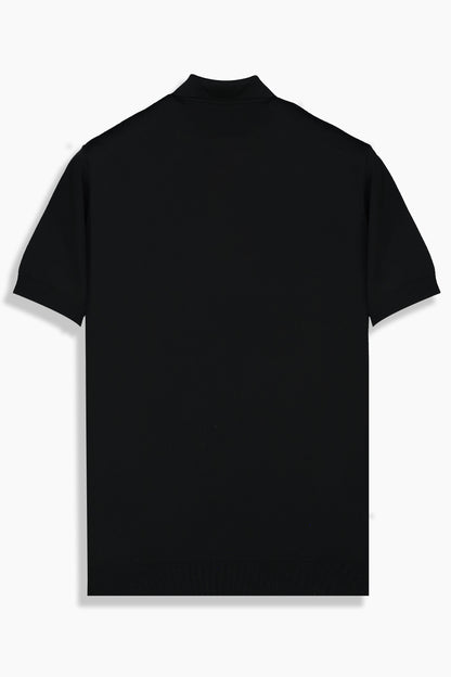 Relax Fit Polo Yaka Siyah Triko Tişört