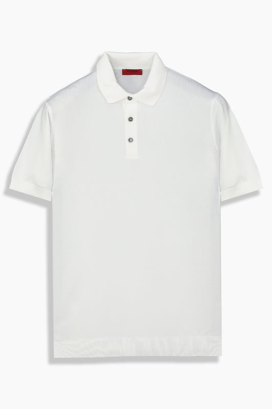 Relax Fit Polo Yaka Ekru Triko Tişört