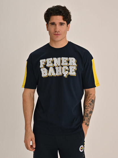 Fenerbahçe Lacivert Kolej Katmanlı Erkek Oversize Tshirt