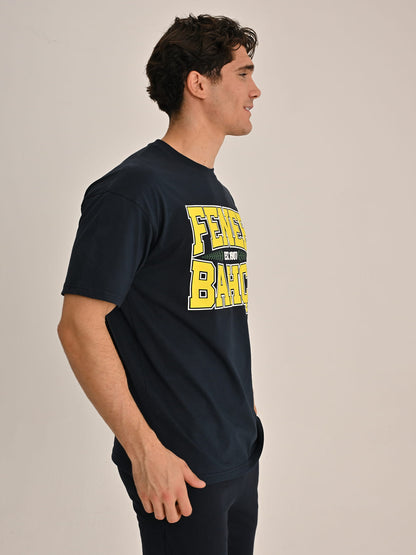 Fenerbahçe Lacivert Kolej Established 1907 Erkek Oversize Tshirt