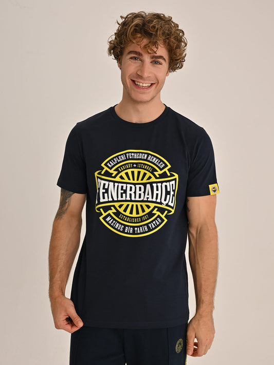 Fenerbahçe Lacivert Tribün Kalpleri Fetheden Renkler Erkek Tshirt